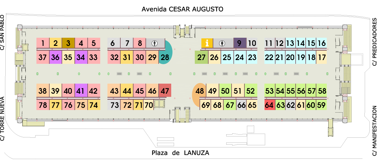 Plano de puestos mercado central de Zaragoza