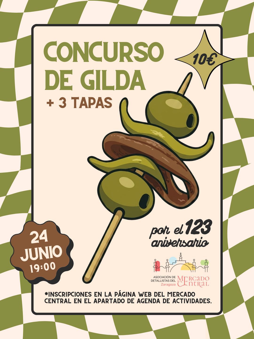 Concurso de gildas + 3 tapas. 123 Aniversario. Miércoles 24 de junio